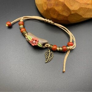 Bohemian Ceramic Flower Slide Bracelet